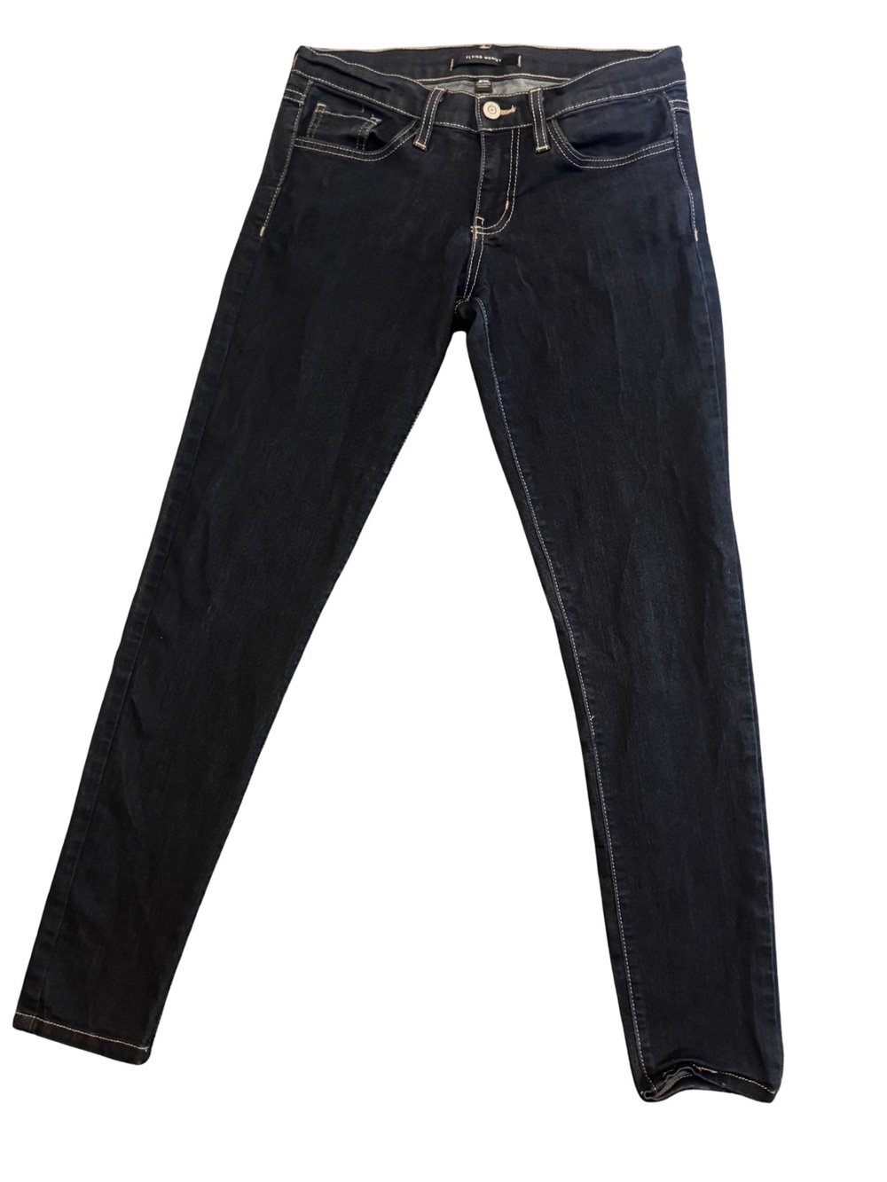 Flying Monkey Dark Wash Skinny Jeans Size 27 Premium Made in USA Stretch Denim